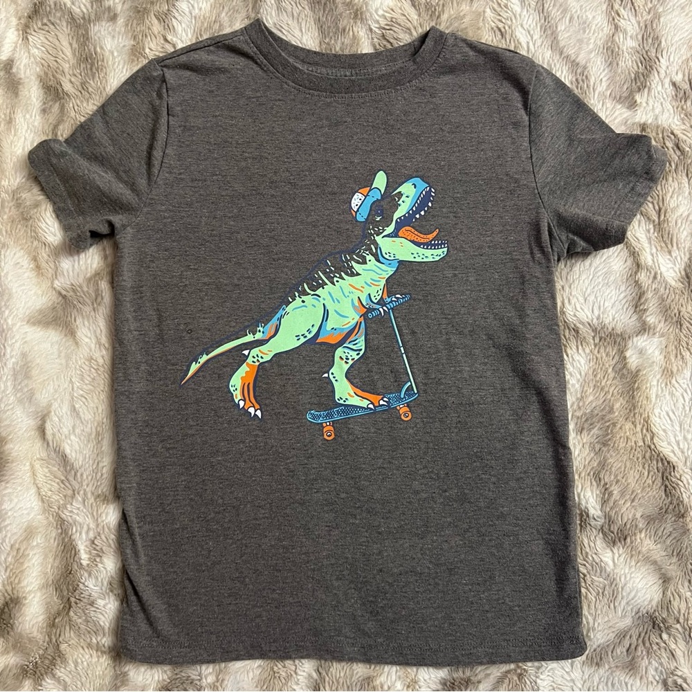Cat & Jack Charcoal Dinosaur Scooter Tee